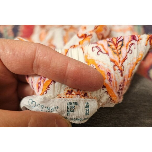 Womens Boho Style Orange & White Patterned Shorts With Side Ties Lightweight & C - Picture 8 of 8